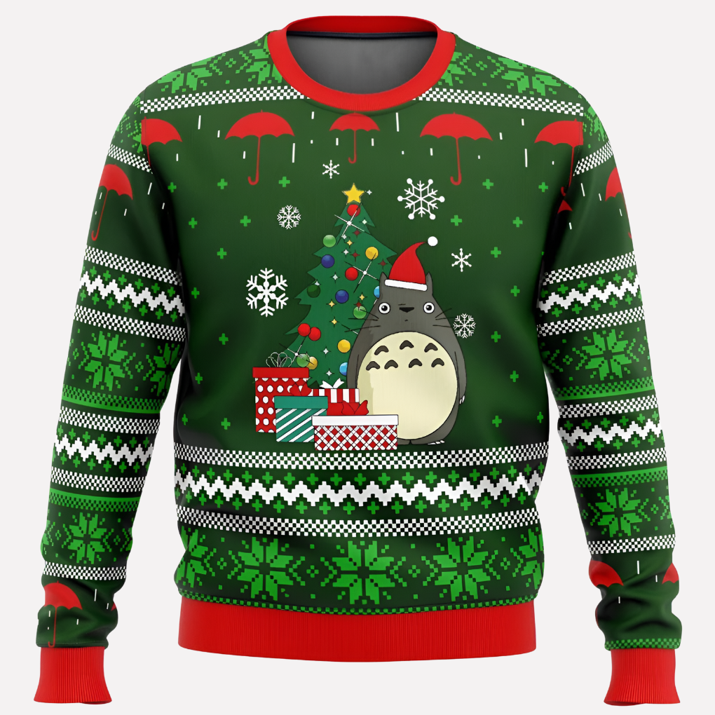 Ugly Christmas sweater with crew neck and long sleeves