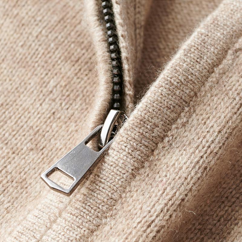 Quarter zip sweater for men with mock neck and long sleeves