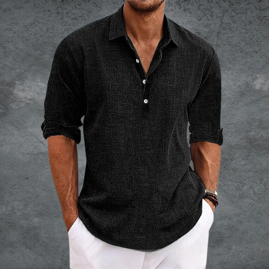 Men's shirts with roll up sleeves and a half button placket