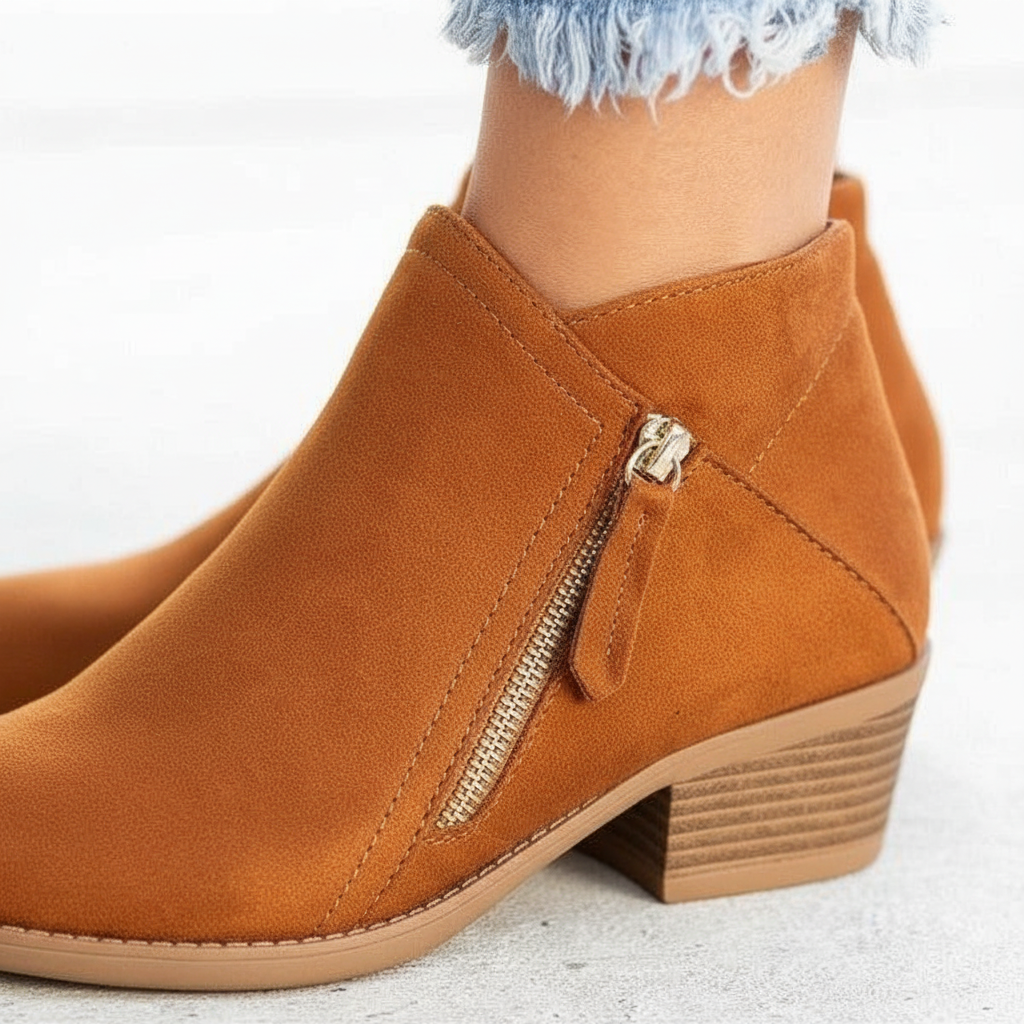Chelsea boots for women with block heel and side zip
