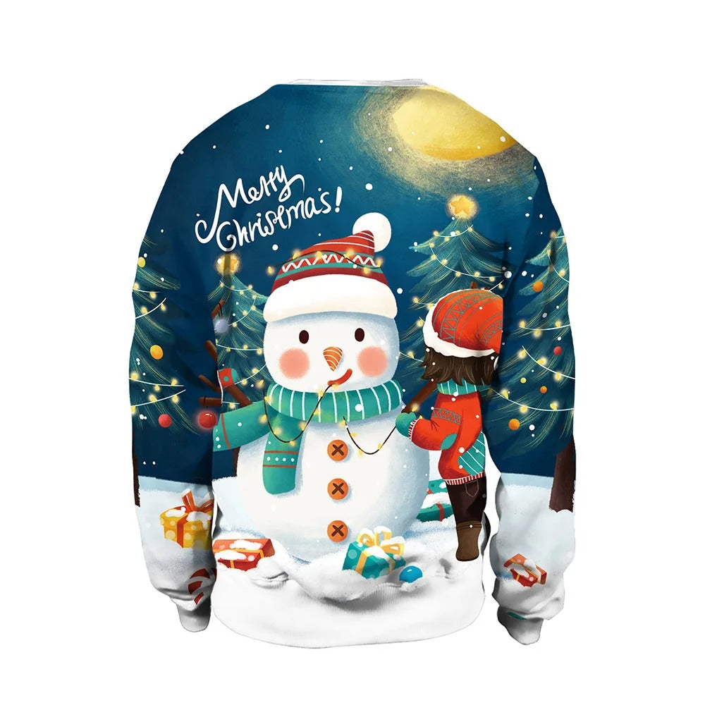 Ugly christmas sweater for men with crew neck and festive print