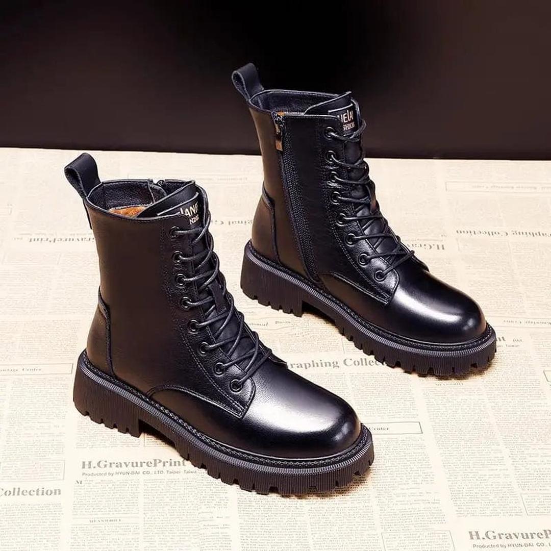 Women's winter boots with lace up front and side zip