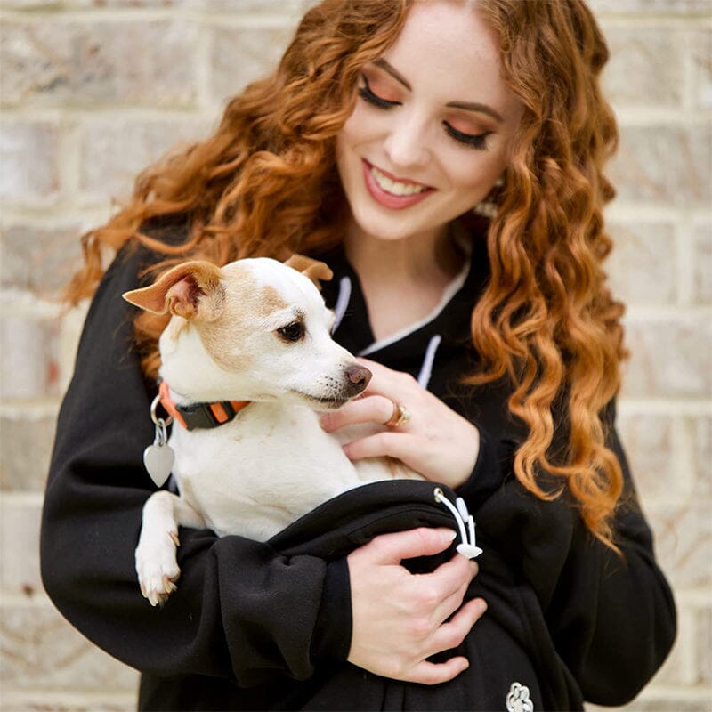 Pet pouch hoodies for women with kangaroo pocket and drawstring hood