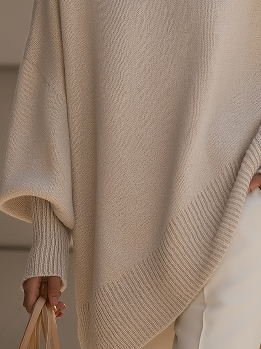 Women's sweaters oversized crew neck pullover with ribbed hem
