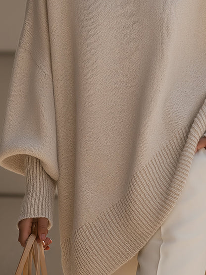 Women's sweaters oversized crew neck pullover with ribbed hem