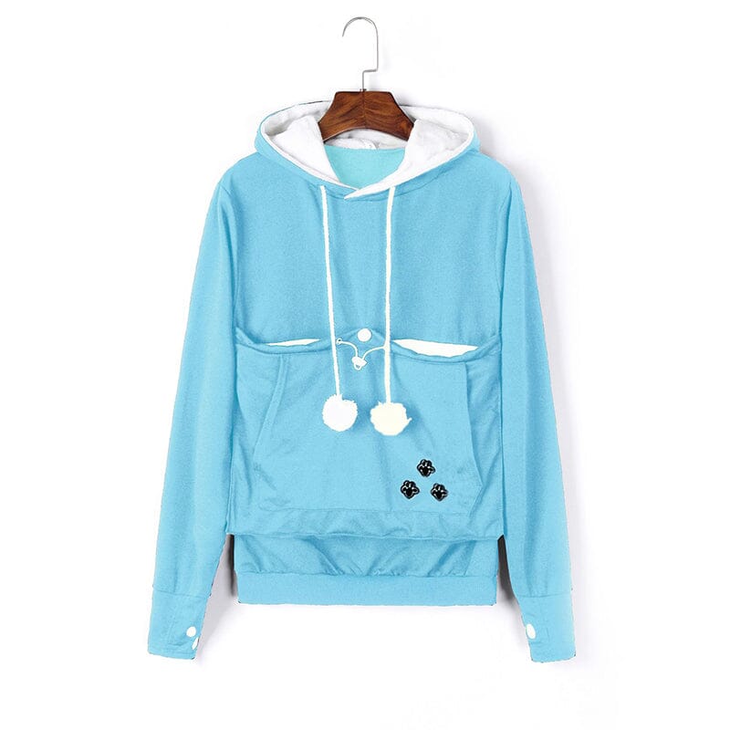 Pet pouch hoodies for women with kangaroo pocket and drawstring hood