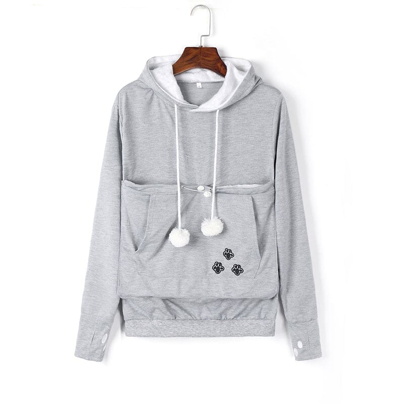 Pet pouch hoodies for women with kangaroo pocket and drawstring hood