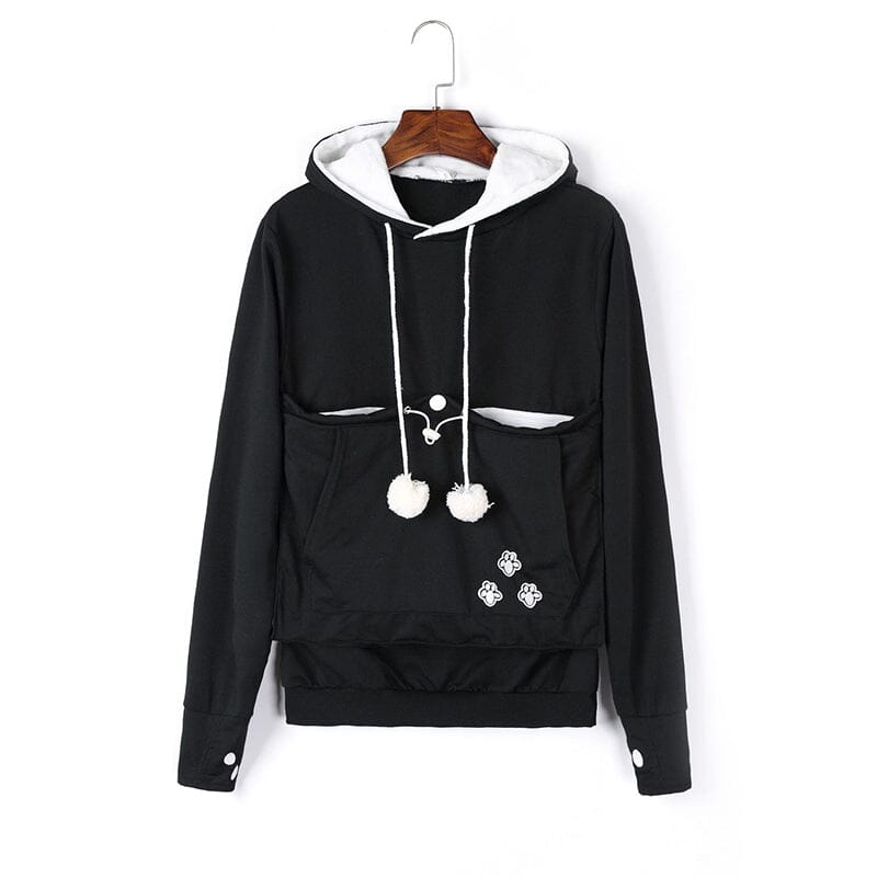 Pet pouch hoodies for women with kangaroo pocket and drawstring hood
