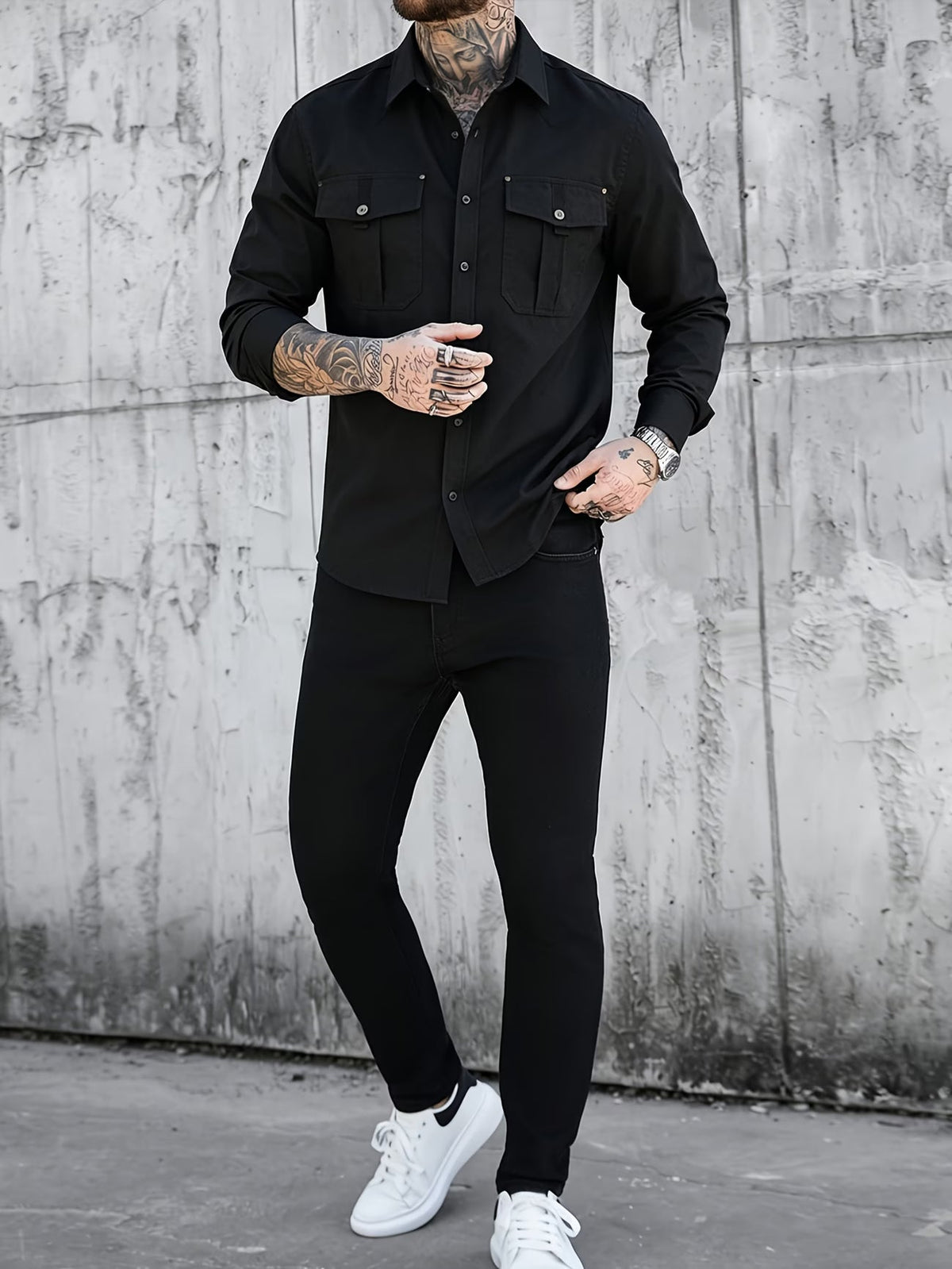 Button up shirts for men with chest pockets and plaid lining