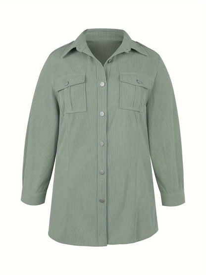Corduroy shirts for women, button up long sleeve shacket