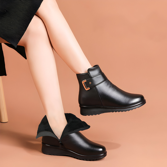 Chelsea boots for women with side zip and low wedge sole