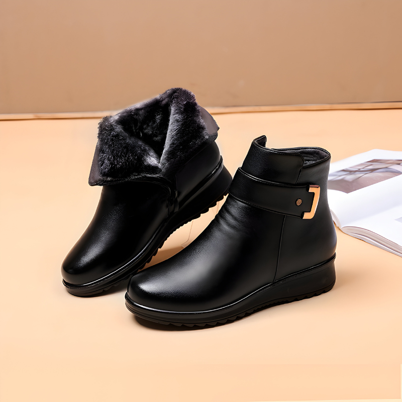 Chelsea boots for women with side zip and low wedge sole