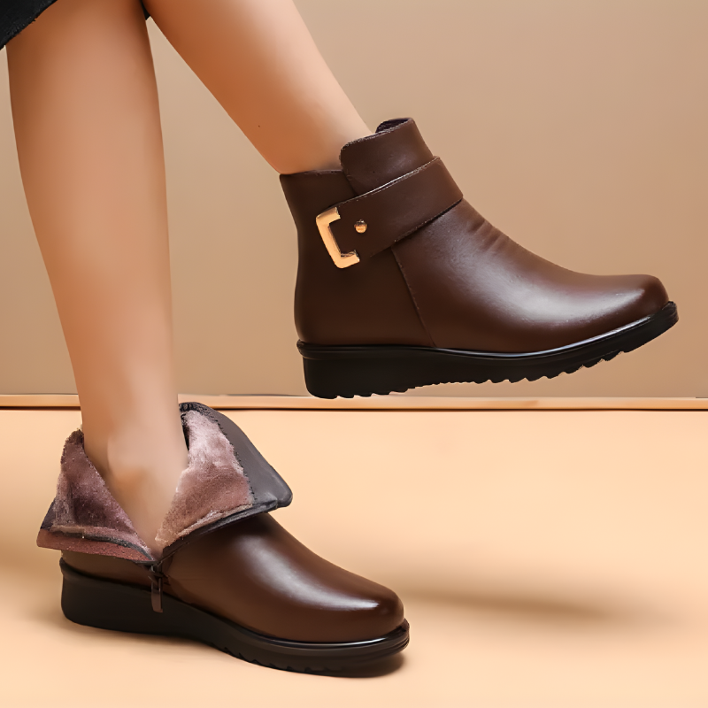 Chelsea boots for women with side zip and low wedge sole