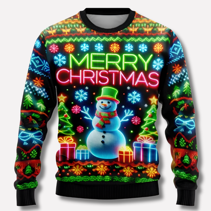 Ugly Christmas sweater with crew neck and long sleeves