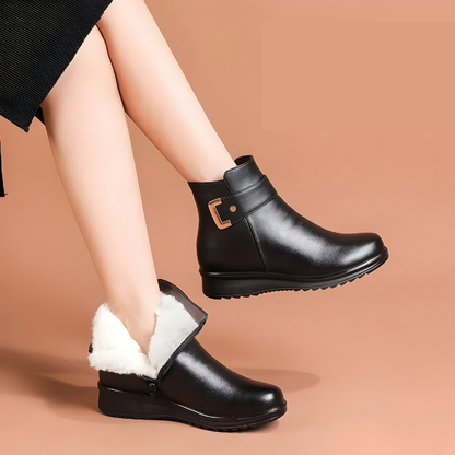 Chelsea boots for women with side zip and low wedge sole