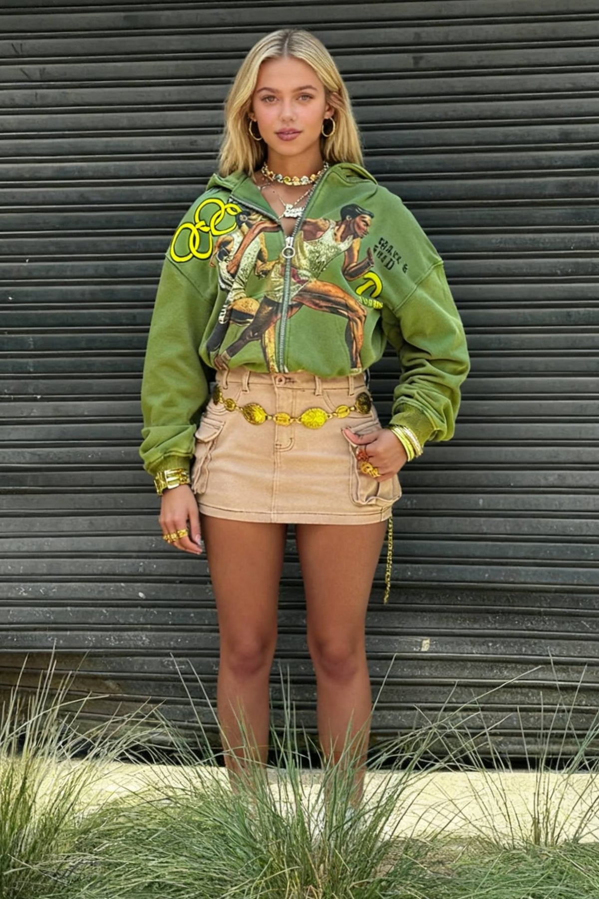 Hoodies for women with zip up front and graphic print