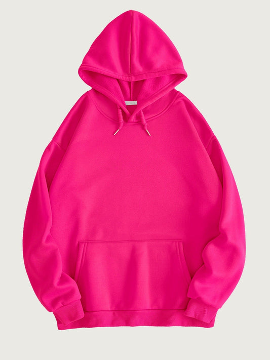 Drop shoulder hoodies for women with kangaroo pocket