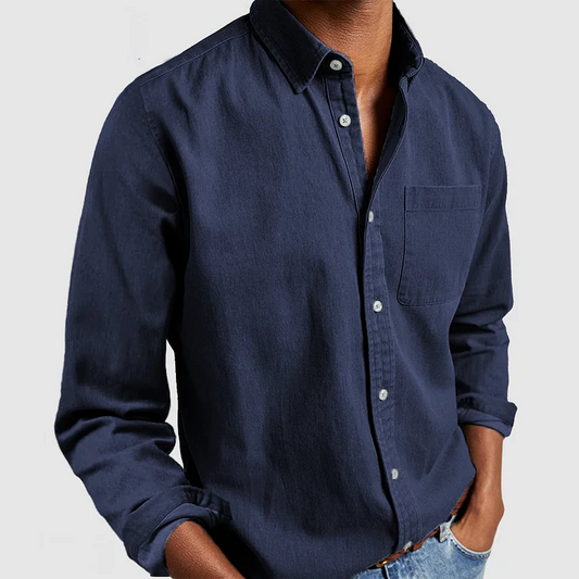 Button down shirts for men with chest pocket and long sleeves