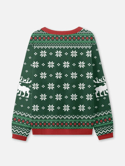 Ugly Christmas sweater with PTO slogan and crew neck