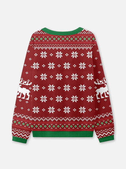 Ugly Christmas sweater with PTO slogan and crew neck