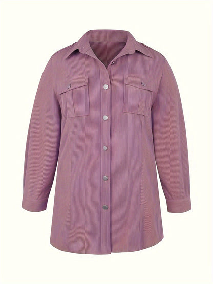 Corduroy shirts for women, button up long sleeve shacket