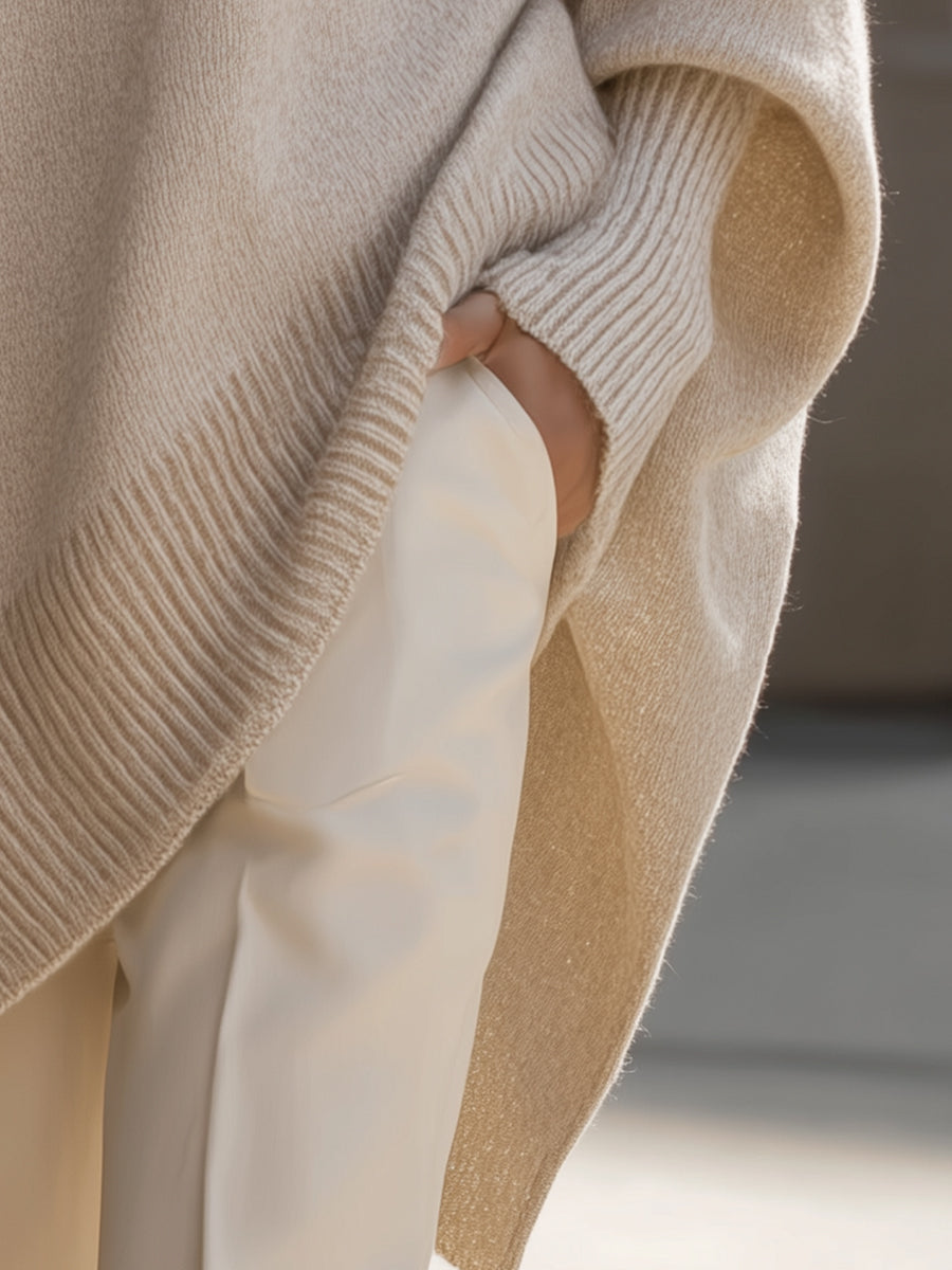 Women's sweaters oversized crew neck pullover with ribbed hem