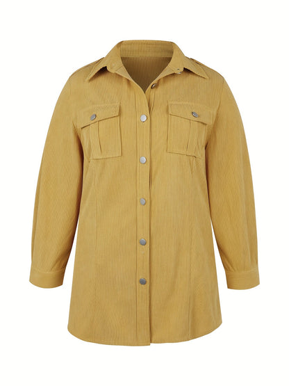 Corduroy shirts for women, button up long sleeve shacket