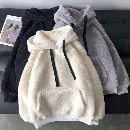 Fluffy hoodies for women, oversized pullover with kangaroo pocket