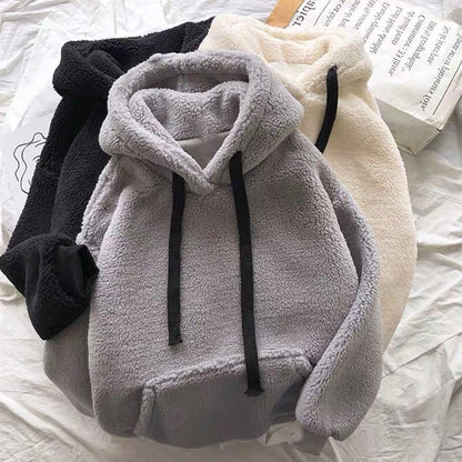 Fluffy hoodies for women, oversized pullover with kangaroo pocket