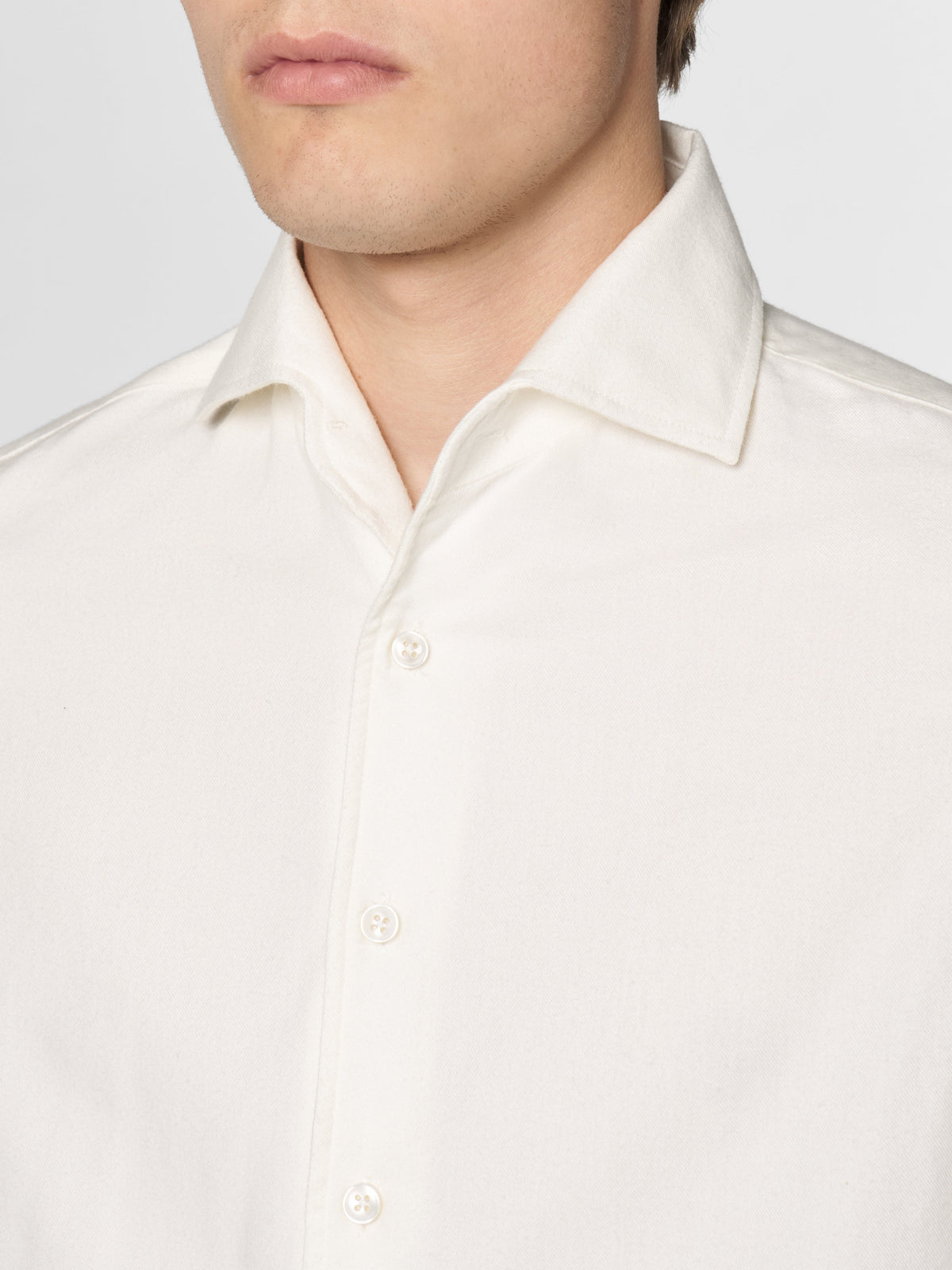 Flannel button up shirt for men with long sleeve and spread collar