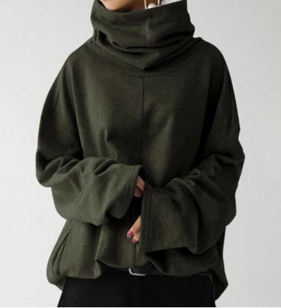 Women's sweaters oversized turtleneck with drop shoulder and long sleeves