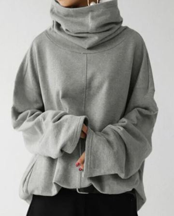 Women's sweaters oversized turtleneck with drop shoulder and long sleeves