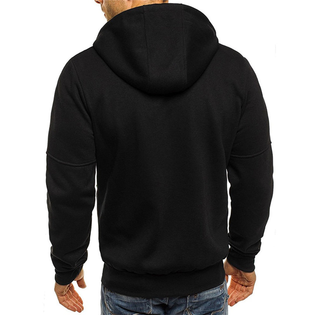 Mens hoodies with zip up front and hood, zip pockets for men