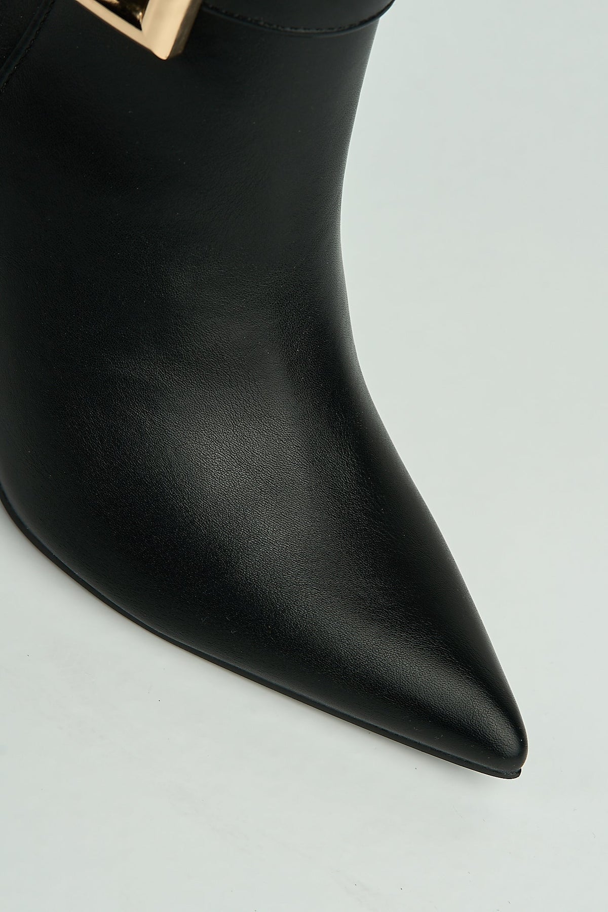 Pointed toe stiletto heel ankle boots with buckle for women