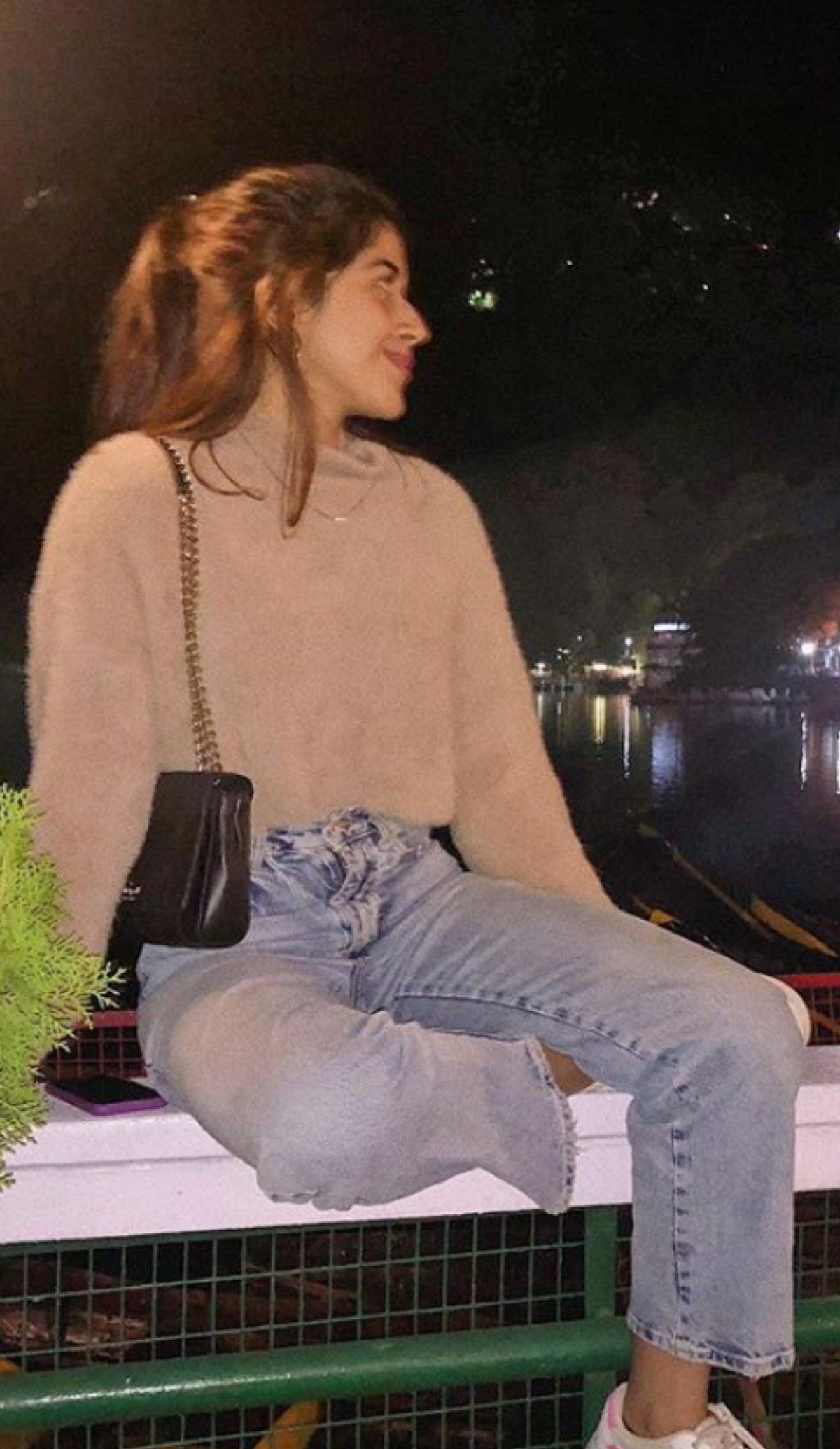 Women's sweaters with mock neck and balloon sleeves, fuzzy knit