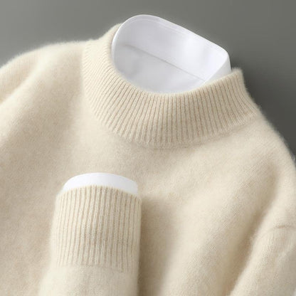 Crew neck sweater for men with ribbed trim and long sleeves