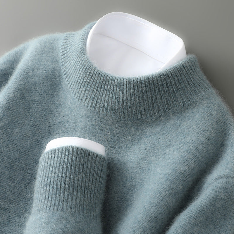 Crew neck sweater for men with ribbed trim and long sleeves