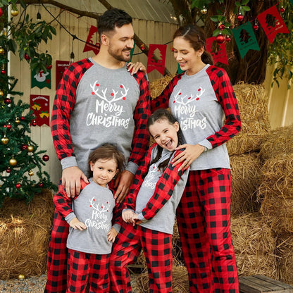 Christmas pajamas family matching set with plaid pants