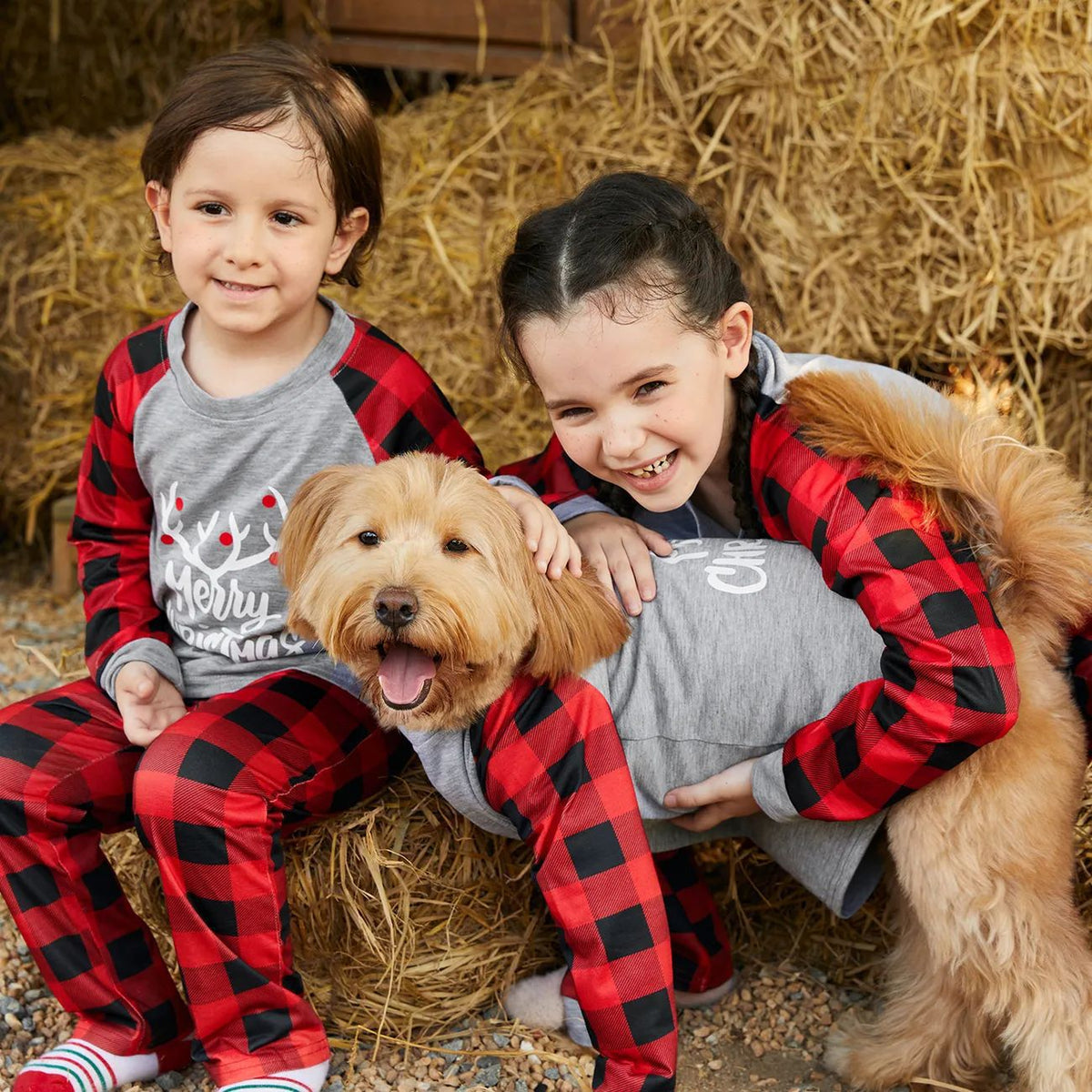 Christmas pajamas family matching set with plaid pants