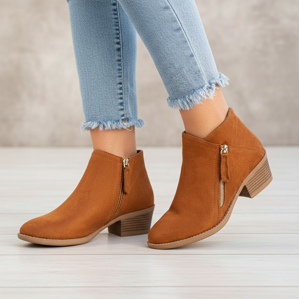 Chelsea boots for women with block heel and side zip