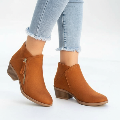 Chelsea boots for women with block heel and side zip