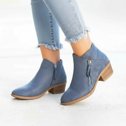 Chelsea boots for women with block heel and side zip