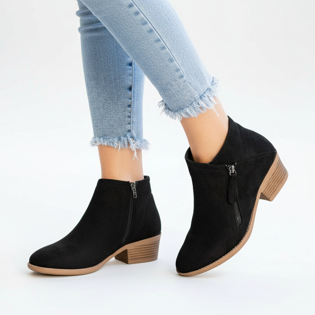 Chelsea boots for women with block heel and side zip