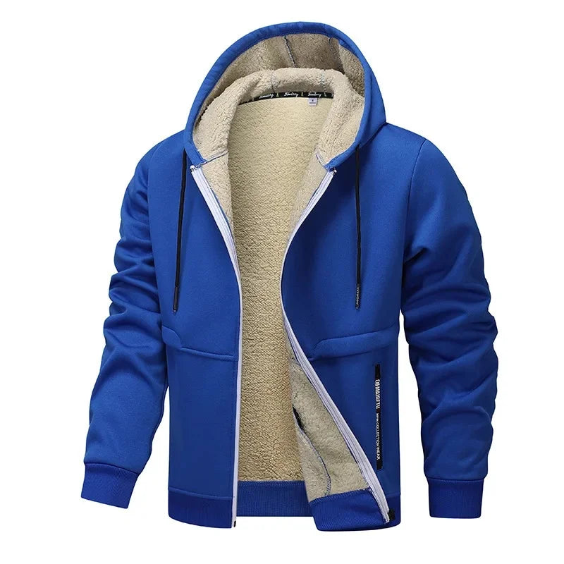 Mens hoodies with zip up front and sherpa lined hood