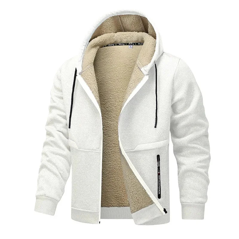 Mens hoodies with zip up front and sherpa lined hood