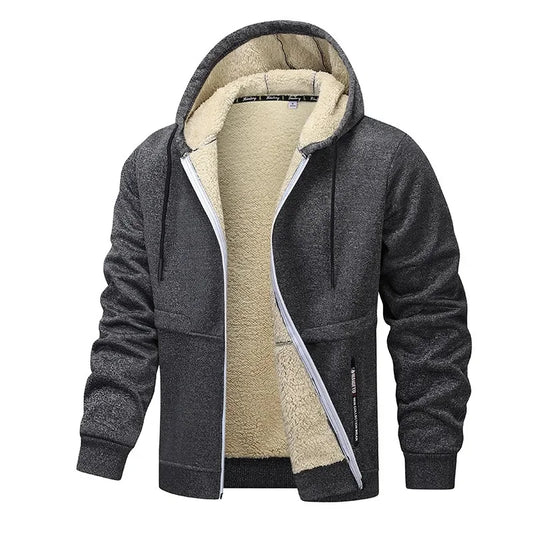 Mens hoodies with zip up front and sherpa lined hood
