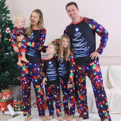Christmas pajamas family matching set with long sleeve top and pants