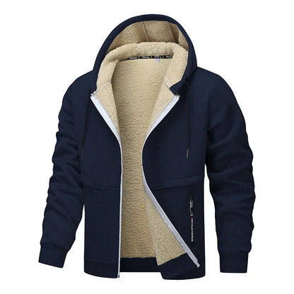 Mens hoodies with zip up front and sherpa lined hood