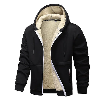 Mens hoodies with zip up front and sherpa lined hood
