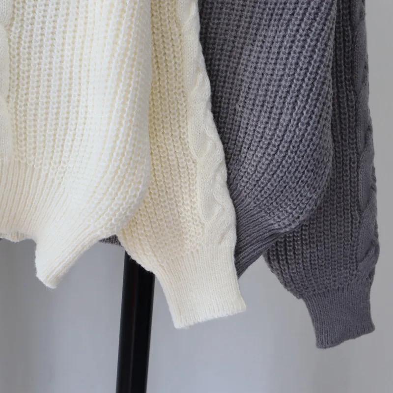Women's sweaters with attached collar and cable knit V-neck